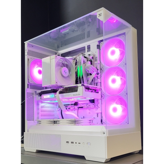 Komputer do gier Prism AMD Ryzen 5 7500F 32GB DDR5 RX 9060 XT 1TB 650W  W11Pro biała